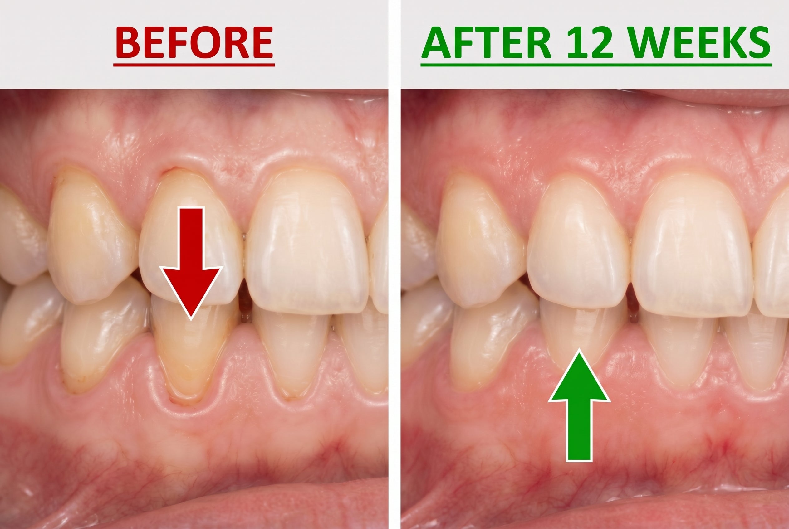 Gum line before and after 12 weeks