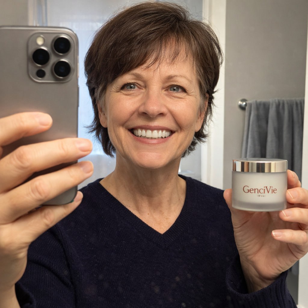 GenciVie selfie femme 55ans miroir produit