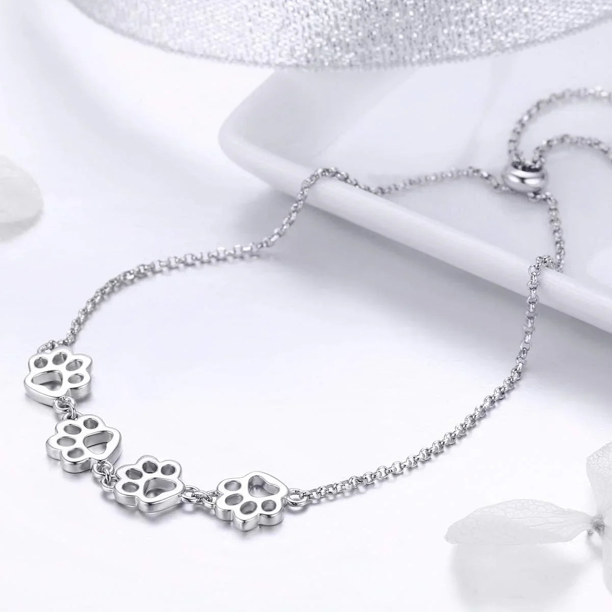 Lillian - Adjustable paw strap made of 925 silver and gold