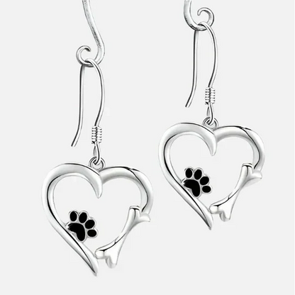 Yaritza- silver drop earrings with heart