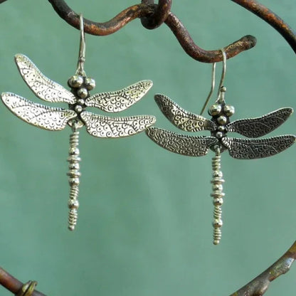 Zuri - Vintage dragonfly earrings made of silver