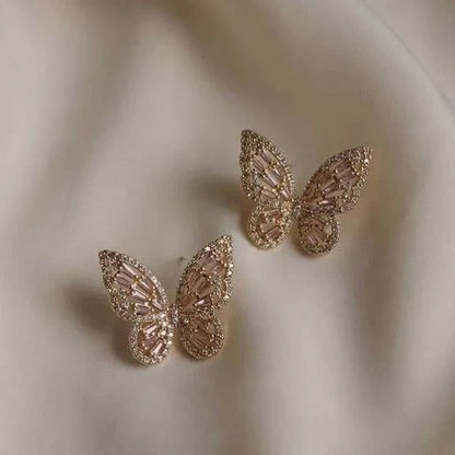 Libby - Bright vintage butterfly earrings | Gold