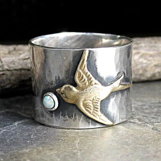 Autumn - vintage colibriring made of sterling silver